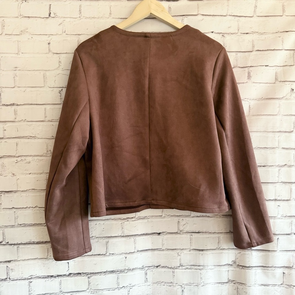 Faux Suede Women's Jacket Blazer - Picture 4 of 4